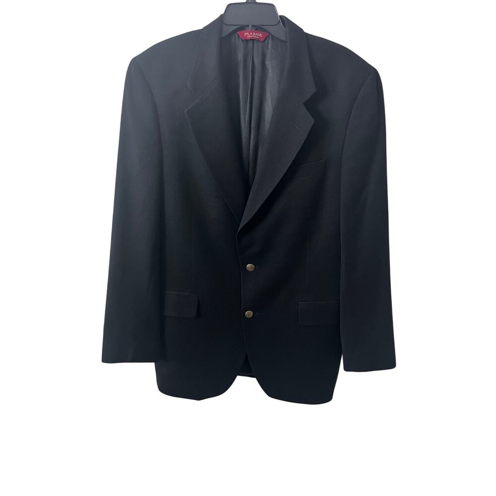 Jos A Bank Lanerossi Cashmere Wool Blazer Sport Coat Black Men's 41L Italy
